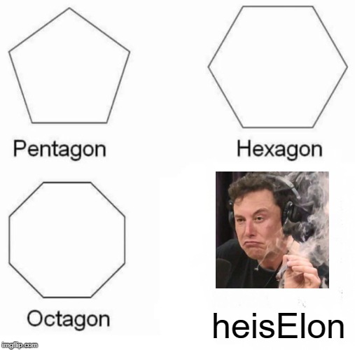 ELON MUSK | heisElon | image tagged in memes,pentagon hexagon octagon,elon musk,funny | made w/ Imgflip meme maker