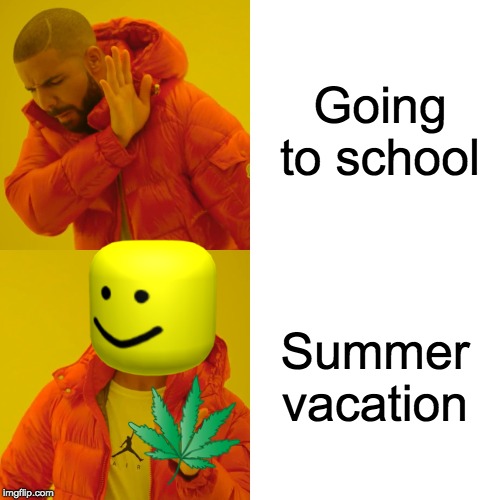 Drake Hotline Bling Meme | Going to school; Summer vacation | image tagged in memes,drake hotline bling | made w/ Imgflip meme maker
