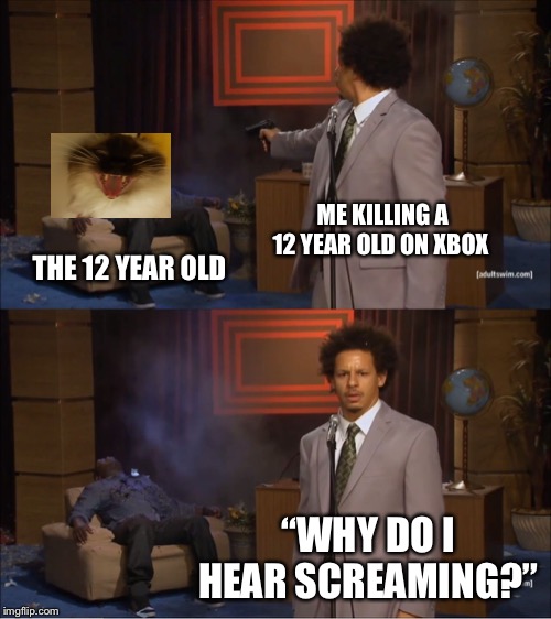 Why did I waste my time. | ME KILLING A 12 YEAR OLD ON XBOX; THE 12 YEAR OLD; “WHY DO I HEAR SCREAMING?” | image tagged in memes,who killed hannibal | made w/ Imgflip meme maker