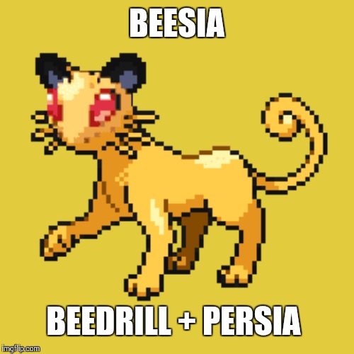 BEESIA; BEEDRILL + PERSIA | made w/ Imgflip meme maker