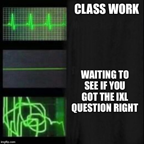 Leave it blank, please | CLASS WORK; WAITING TO SEE IF YOU GOT THE IXL QUESTION RIGHT | image tagged in leave it blank please | made w/ Imgflip meme maker