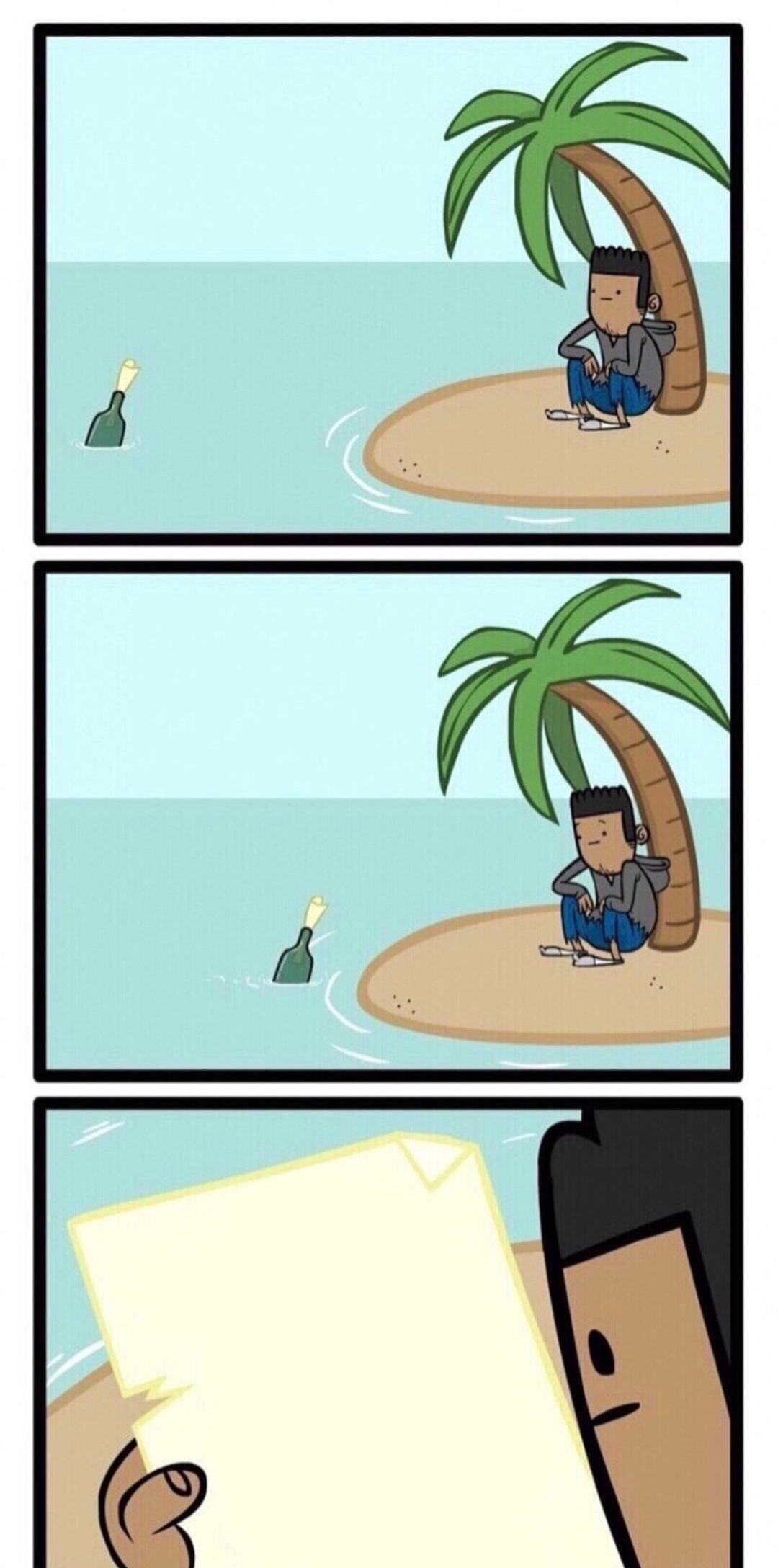 Message in a bottle Blank Meme Template