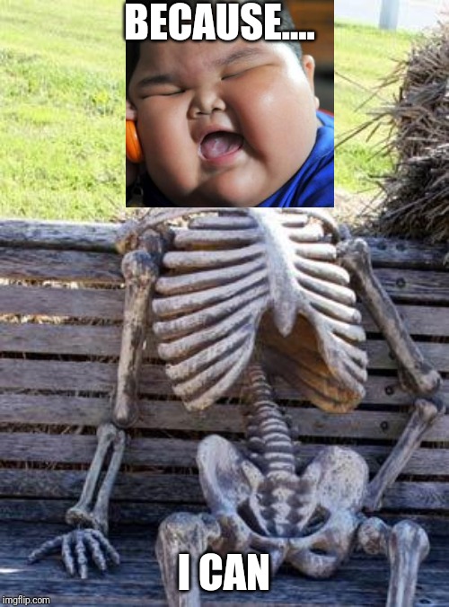 Waiting Skeleton | BECAUSE.... I CAN | image tagged in memes,waiting skeleton | made w/ Imgflip meme maker