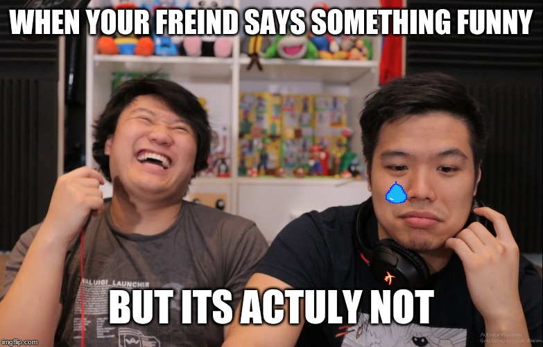 Hobo Bros Reaction | WHEN YOUR FREIND SAYS SOMETHING FUNNY; BUT ITS ACTULY NOT | image tagged in hobo bros reaction | made w/ Imgflip meme maker