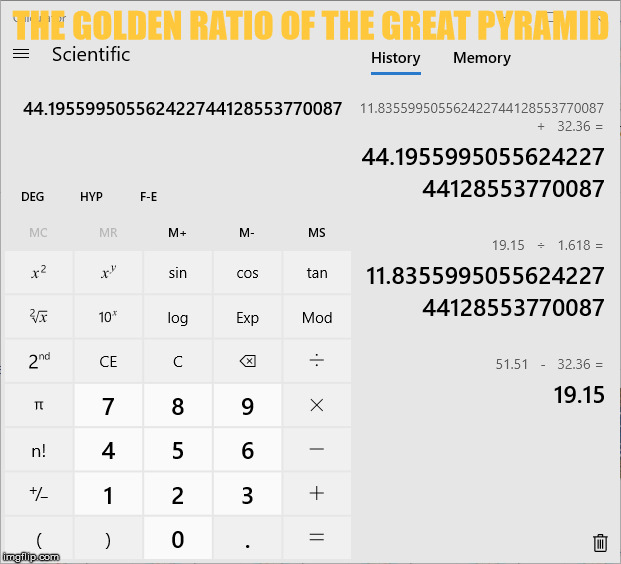 THE GOLDEN RATIO OF THE GREAT PYRAMID | made w/ Imgflip meme maker