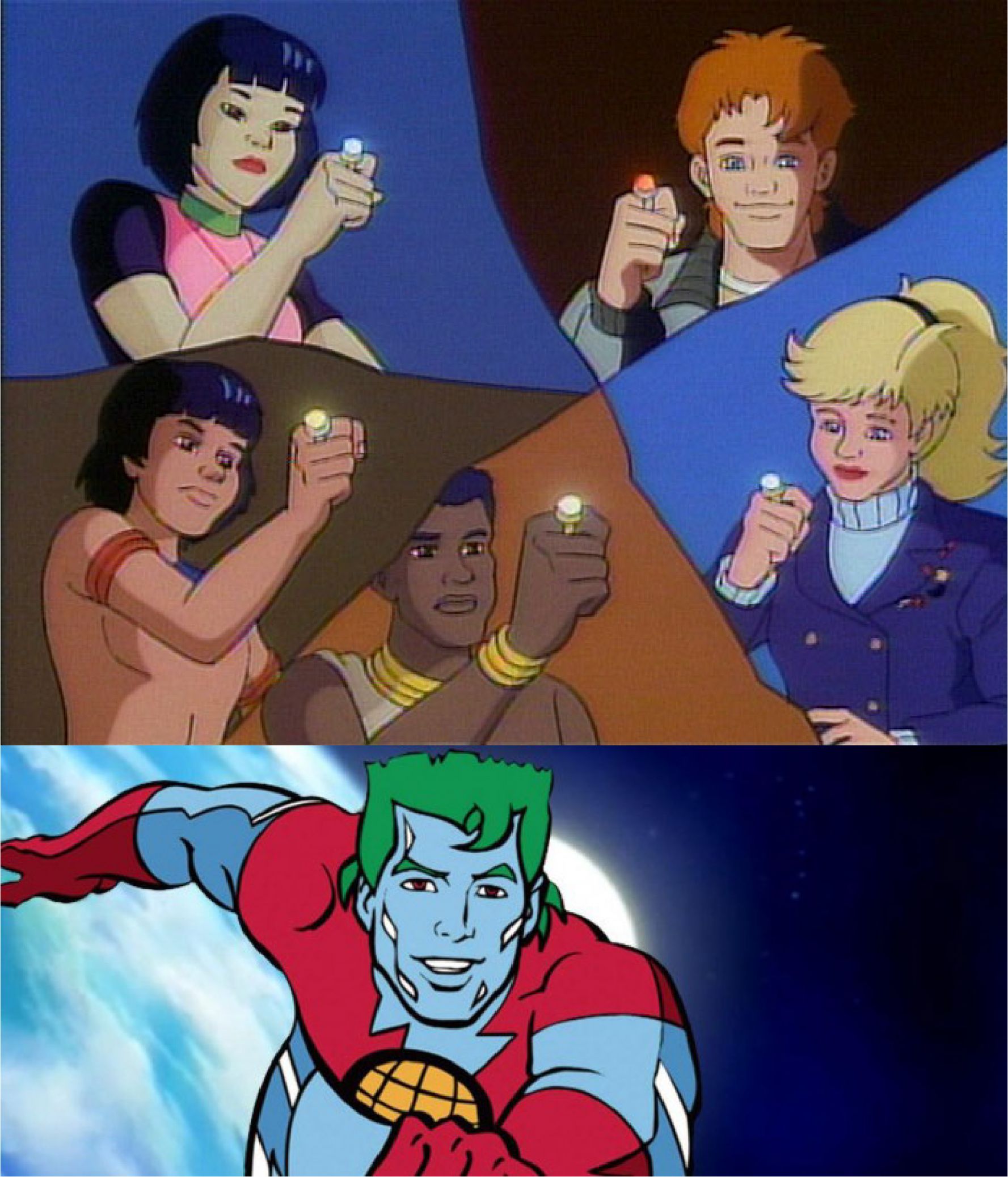High Quality captain planet powers combined Blank Meme Template