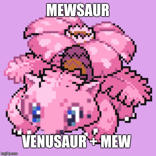 MEWSAUR; VENUSAUR + MEW | made w/ Imgflip meme maker