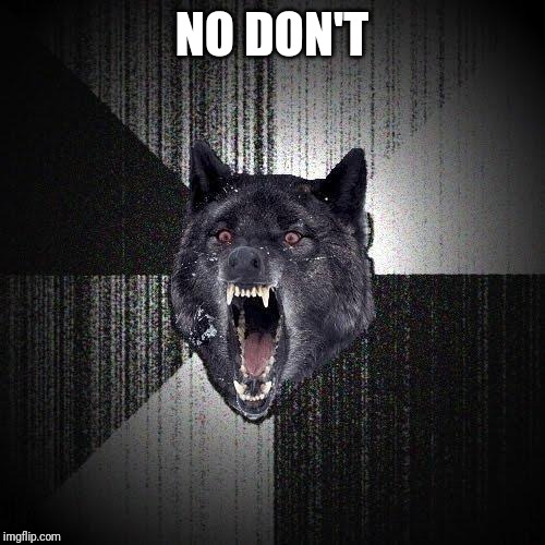 Insanity Wolf Meme | NO DON'T | image tagged in memes,insanity wolf | made w/ Imgflip meme maker