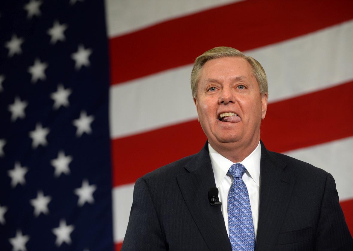 Lindsey Graham licking Blank Meme Template