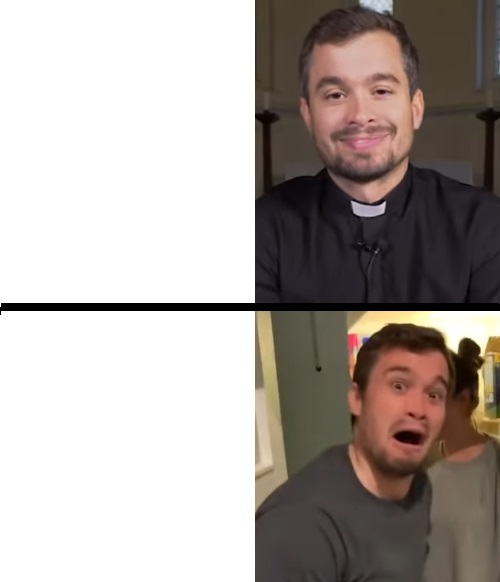 High Quality Rev Chris is scared Blank Meme Template