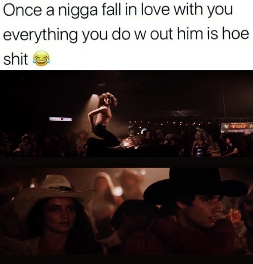 High Quality Urban Cowboy Fall In Love Hoe Shit Blank Meme Template