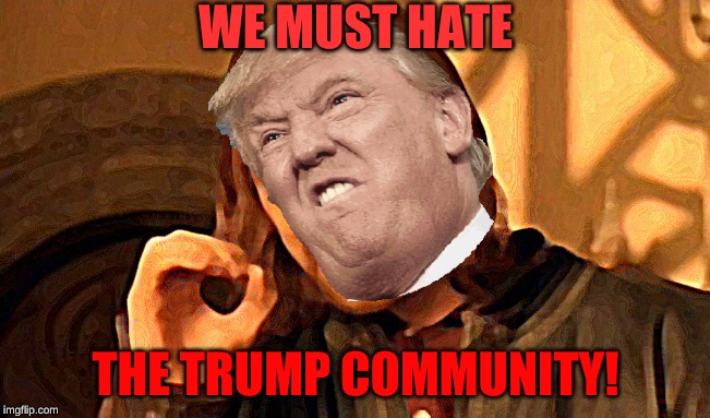 One Does Not Simply Meme | WE MUST HATE; THE TRUMP COMMUNITY! | image tagged in memes,one does not simply | made w/ Imgflip meme maker
