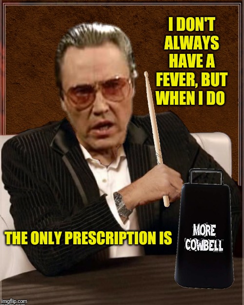 I DON'T ALWAYS HAVE A FEVER, BUT WHEN I DO THE ONLY PRESCRIPTION IS | made w/ Imgflip meme maker