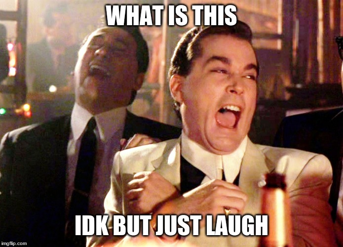 Good Fellas Hilarious Meme | WHAT IS THIS IDK BUT JUST LAUGH | image tagged in memes,good fellas hilarious | made w/ Imgflip meme maker