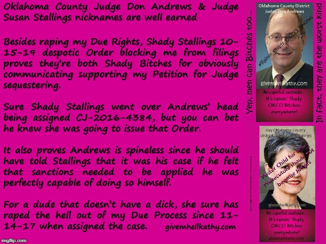Oklahoma County Judge Andrews' & Judge Stallings nicknames are well earned. #OKCO_Judge_Dickless_Andrews 
#OKCO_Shady_Stallings | image tagged in oklahoma,supreme court,court,corruption,judge,tyranny | made w/ Imgflip meme maker