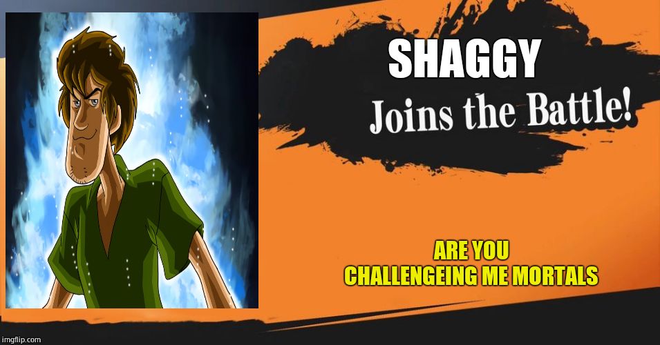 Smash Bros. | SHAGGY; ARE YOU CHALLENGEING ME MORTALS | image tagged in smash bros | made w/ Imgflip meme maker