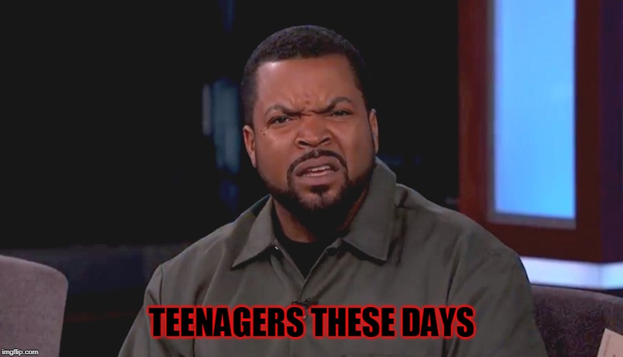 Really? Ice Cube | TEENAGERS THESE DAYS | image tagged in really ice cube | made w/ Imgflip meme maker