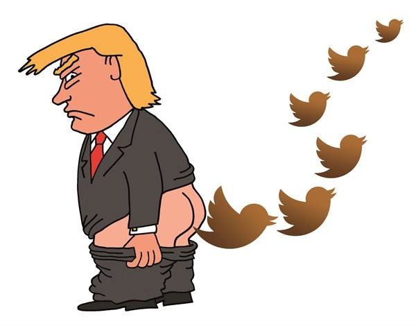 Trump tweets Twitter from behind Blank Meme Template