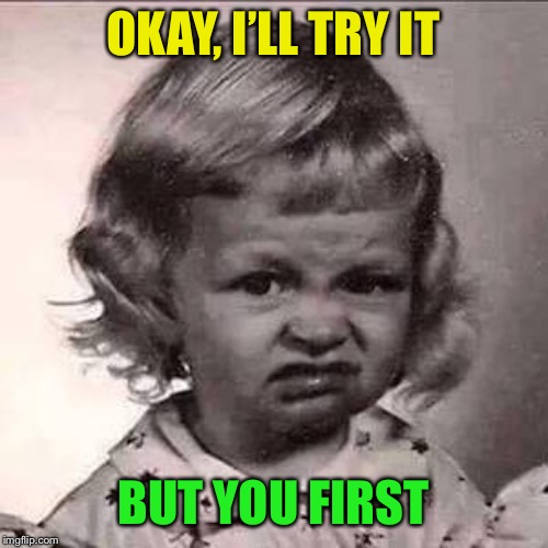 OKAY, I’LL TRY IT BUT YOU FIRST | made w/ Imgflip meme maker