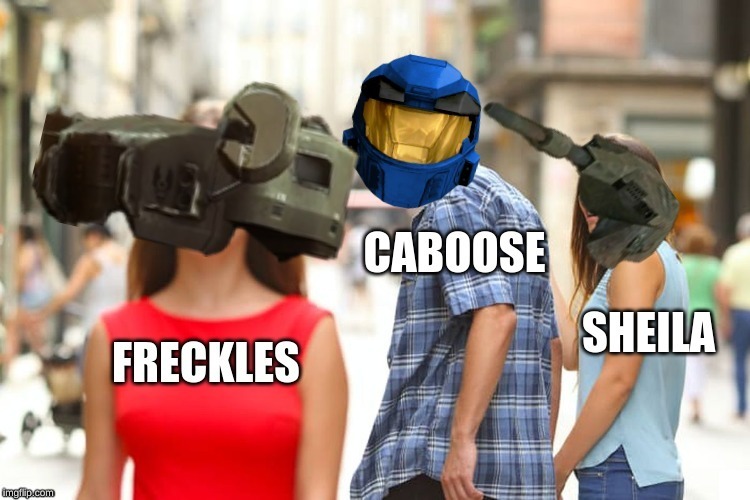 Caboose's Complicated AI Relationships | image tagged in red vs blue,shitpost,repost | made w/ Imgflip meme maker