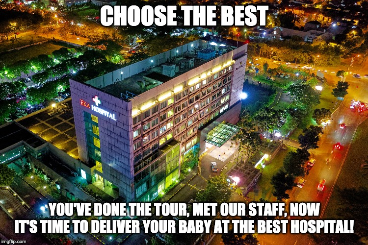 CHOOSE THE BEST; YOU'VE DONE THE TOUR, MET OUR STAFF, NOW IT'S TIME TO DELIVER YOUR BABY AT THE BEST HOSPITAL! | image tagged in hospital | made w/ Imgflip meme maker