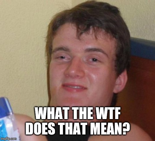 10 Guy Meme | WHAT THE WTF DOES THAT MEAN? | image tagged in memes,10 guy | made w/ Imgflip meme maker
