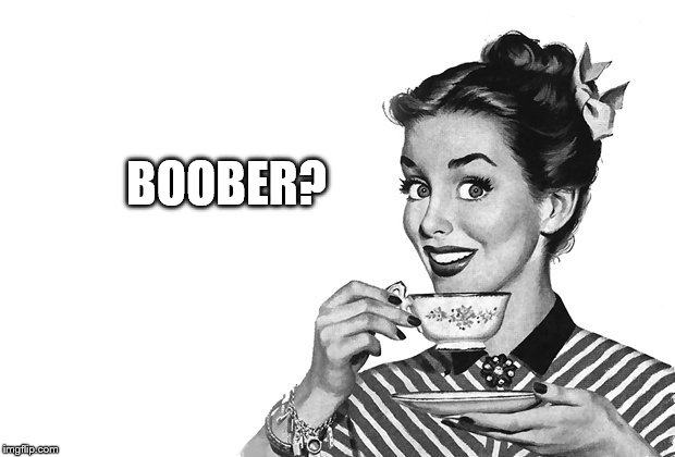 1950s Housewife | BOOBER? | image tagged in 1950s housewife | made w/ Imgflip meme maker