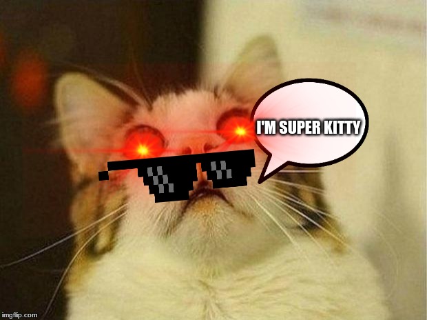 super kitty | I'M SUPER KITTY | image tagged in bad luck brian | made w/ Imgflip meme maker