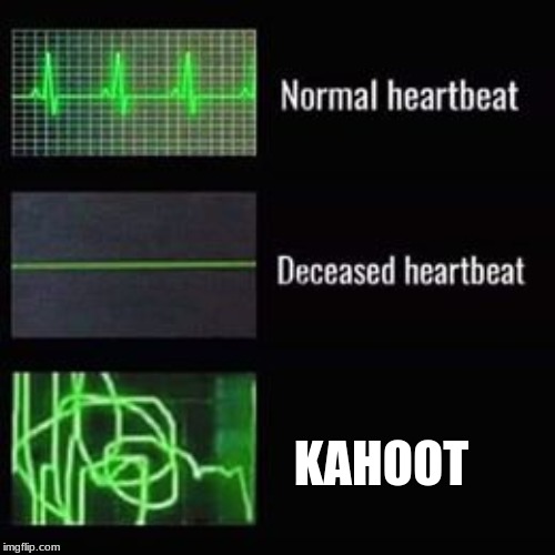 heartbeat rate | KAHOOT | image tagged in heartbeat rate | made w/ Imgflip meme maker