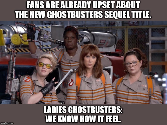 Haters gonna hate... |  FANS ARE ALREADY UPSET ABOUT THE NEW GHOSTBUSTERS SEQUEL TITLE. LADIES GHOSTBUSTERS:
WE KNOW HOW IT FEEL. | image tagged in ghostbusters,ghostbusters 2020,ghostbusters afterlife,ghostbusters 2016,meme | made w/ Imgflip meme maker