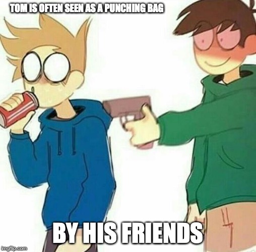 Tom and Ed | TOM IS OFTEN SEEN AS A PUNCHING BAG; BY HIS FRIENDS | image tagged in eddsworld,memes | made w/ Imgflip meme maker