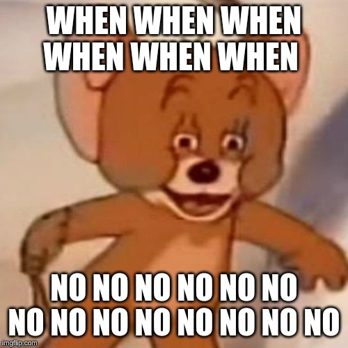 Polish Jerry | WHEN WHEN WHEN WHEN WHEN WHEN; NO NO NO NO NO NO NO NO NO NO NO NO NO NO | image tagged in polish jerry | made w/ Imgflip meme maker