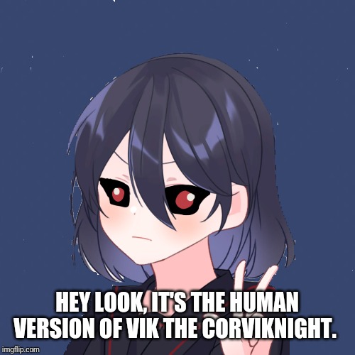 Quick questions... Am I part of the Millennium Gang yet or not? And.. Can I be a MOD? | HEY LOOK, IT'S THE HUMAN VERSION OF VIK THE CORVIKNIGHT. | image tagged in ocs | made w/ Imgflip meme maker