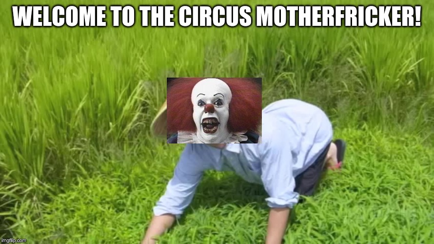 WELCOME TO THE RICE FIELDS | WELCOME TO THE CIRCUS MOTHERFRICKER! | image tagged in welcome to the rice fields | made w/ Imgflip meme maker