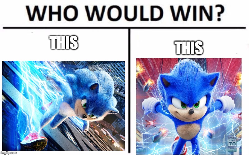 Seriously, who would win? | THIS; THIS | image tagged in memes,who would win,sonic movie,sonic the hedgehog | made w/ Imgflip meme maker