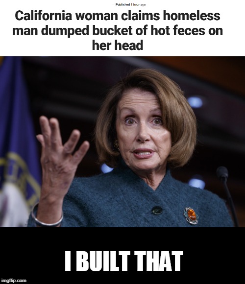 too bad it wasn't on pelosi | I BUILT THAT | image tagged in good old nancy pelosi,politics,coming soon,california,crap hole literally | made w/ Imgflip meme maker