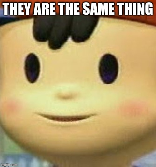Ness Face | THEY ARE THE SAME THING | image tagged in ness face | made w/ Imgflip meme maker