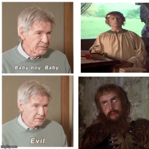 Baby boy. Baby. Evil. | image tagged in baby boy baby evil,monty python and the holy grail | made w/ Imgflip meme maker