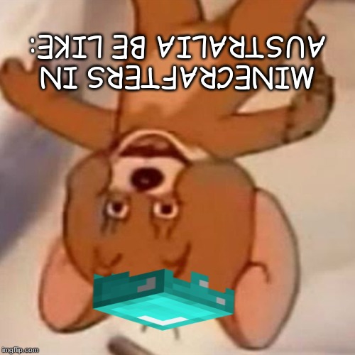 Polish Jerry | MINECRAFTERS IN AUSTRALIA BE LIKE: | image tagged in polish jerry | made w/ Imgflip meme maker