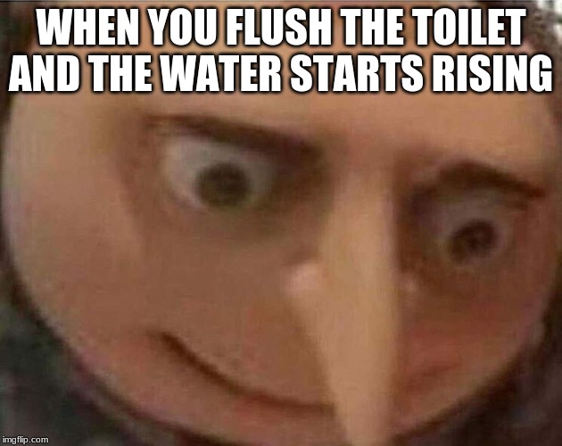 WHEN YOU FLUSH THE TOILET AND THE WATER STARTS RISING | made w/ Imgflip meme maker