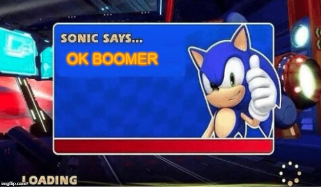Sonic Says | OK BOOMER | image tagged in sonic says | made w/ Imgflip meme maker