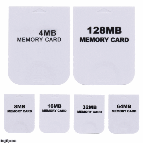 Memory Card Sizes | image tagged in gifs,gaming | made w/ Imgflip images-to-gif maker