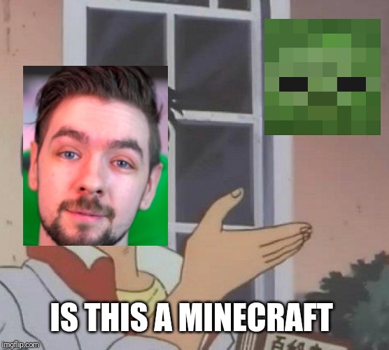Sean's first day playing minecraft | IS THIS A MINECRAFT | image tagged in memes,is this a pigeon | made w/ Imgflip meme maker