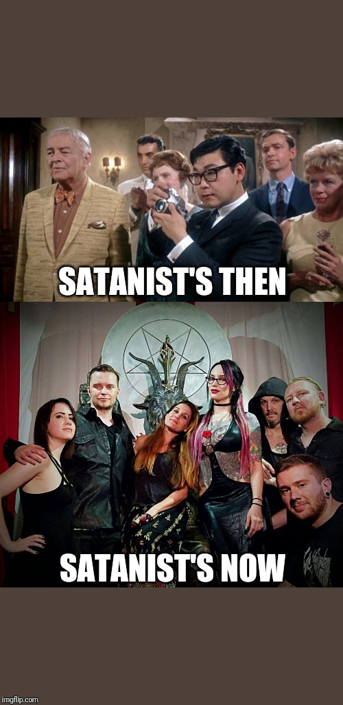 Rosemary's baby | SATANIST'S THEN; SATANIST'S NOW | image tagged in horror movie,tv,movies,satan,satanism,religion | made w/ Imgflip meme maker