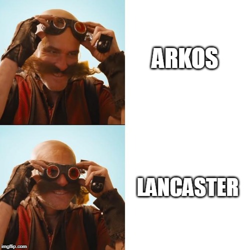 Even eggman aproves lancaster | ARKOS; LANCASTER | image tagged in rwby,memes,funny memes,sonic the hedgehog | made w/ Imgflip meme maker