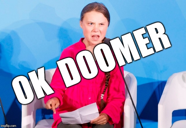 Angry Greta | OK  DOOMER | image tagged in angry greta | made w/ Imgflip meme maker