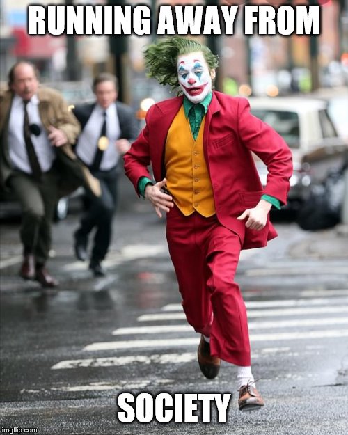 Joker running away from cops Imgflip