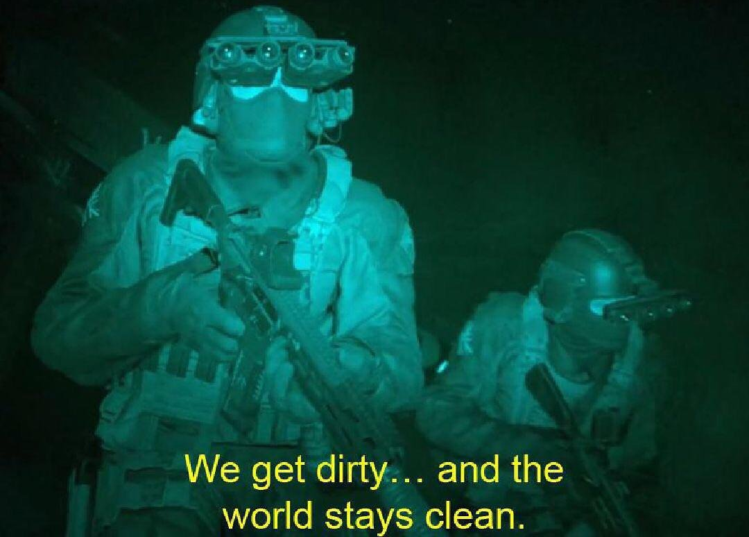 High Quality we get dirty and the world stays clean Blank Meme Template