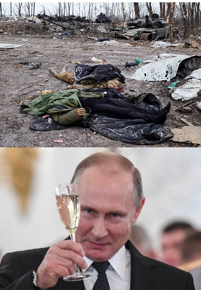 Dead Ukrainians make Putin happy Blank Meme Template