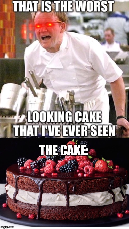 THE CAKE: | image tagged in chef gordon ramsay | made w/ Imgflip meme maker